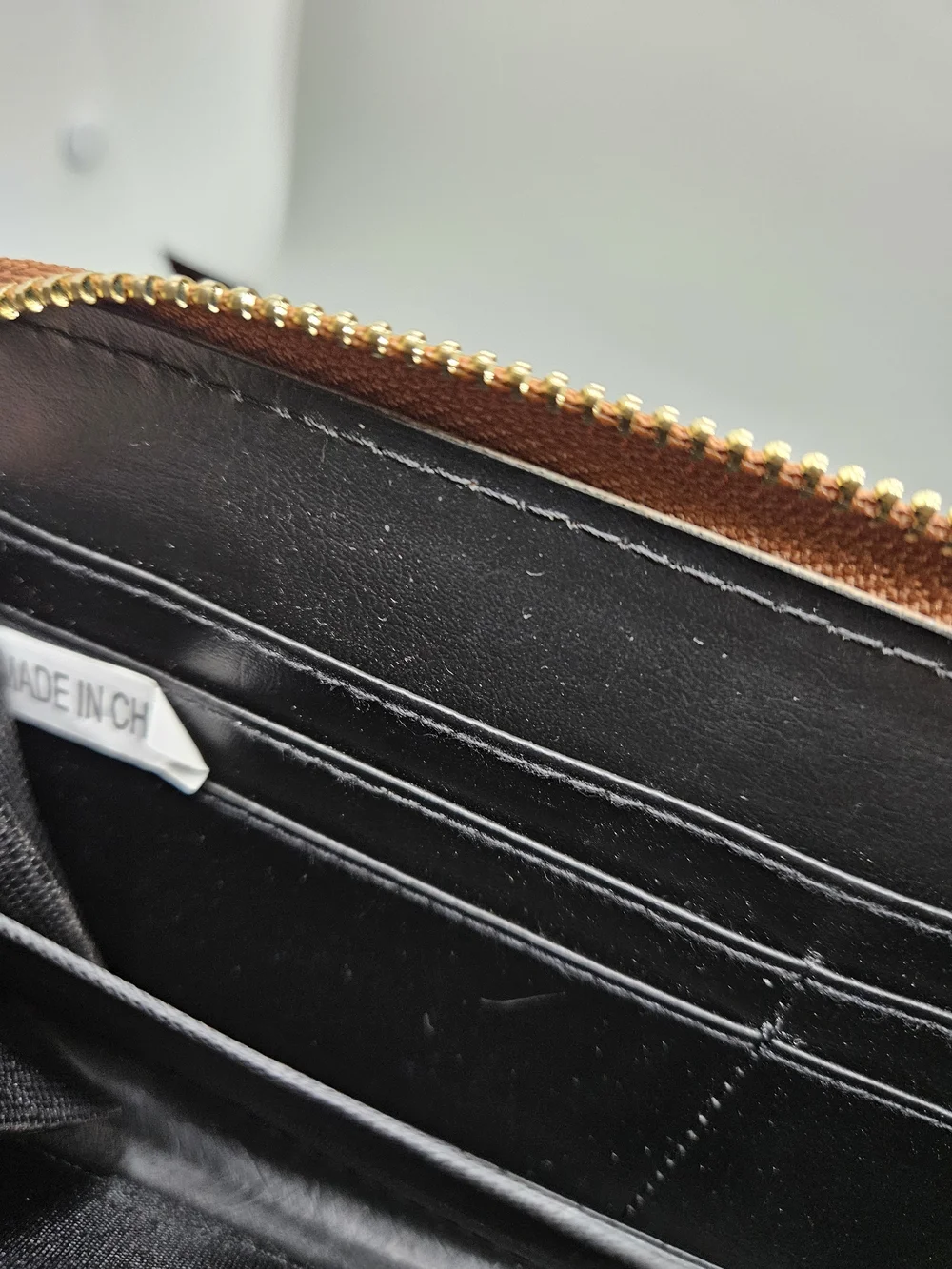 Women's Football Zip Around Wallet Clutch Brown Faux Leather Game Day Organizer